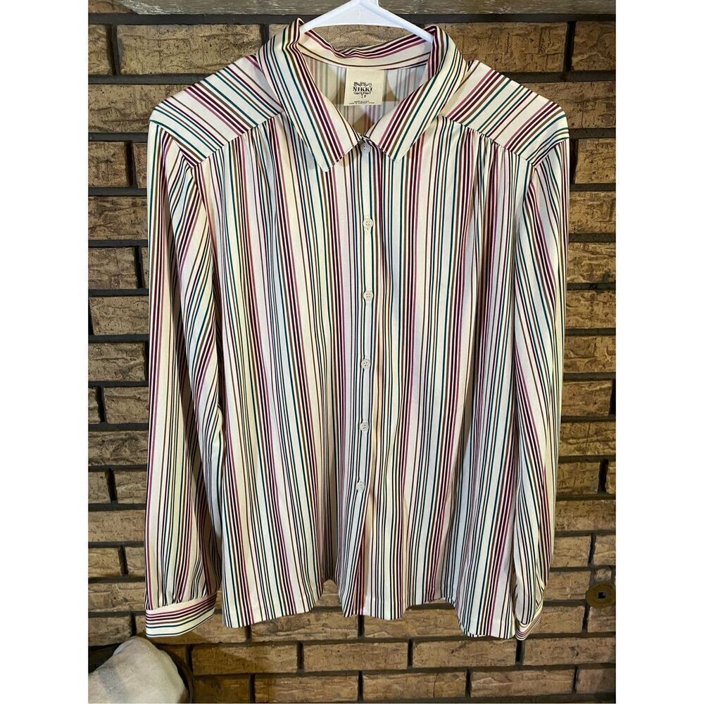 Nikki Women’s Striped‎ Button Up Top